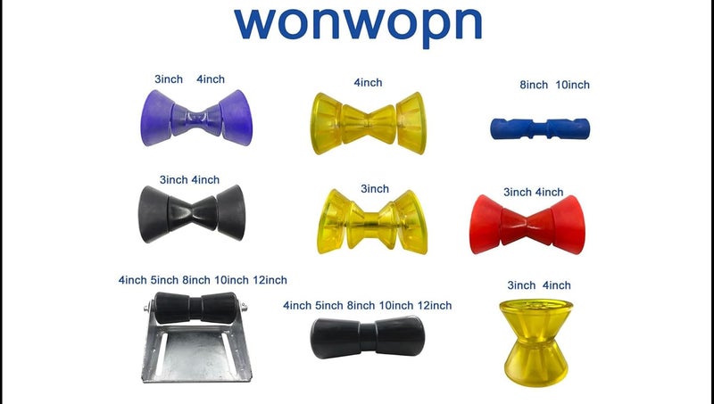 Wonwopn 3 Inch 4Inch Boat Trailer Roller Assembly Bow Stop Bell Roller with 1/2 Inch Shaft, 3 Inch Roller fits 3 Inch Bracket, 4 Inch Roller fits 4 Inch Bracket, Polyurethane - Image 3